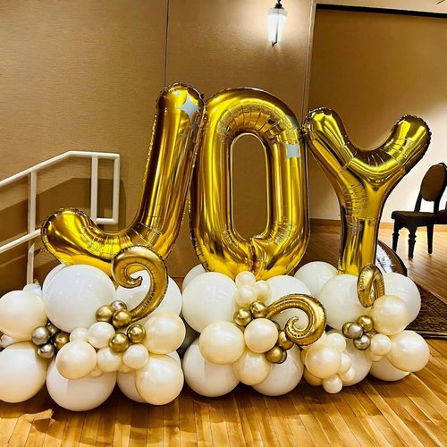 Giant S Gold Alphabet Balloon - 40 Inch Self-Inflating Mylar Foil Letter for Birthday & Graduation Decor