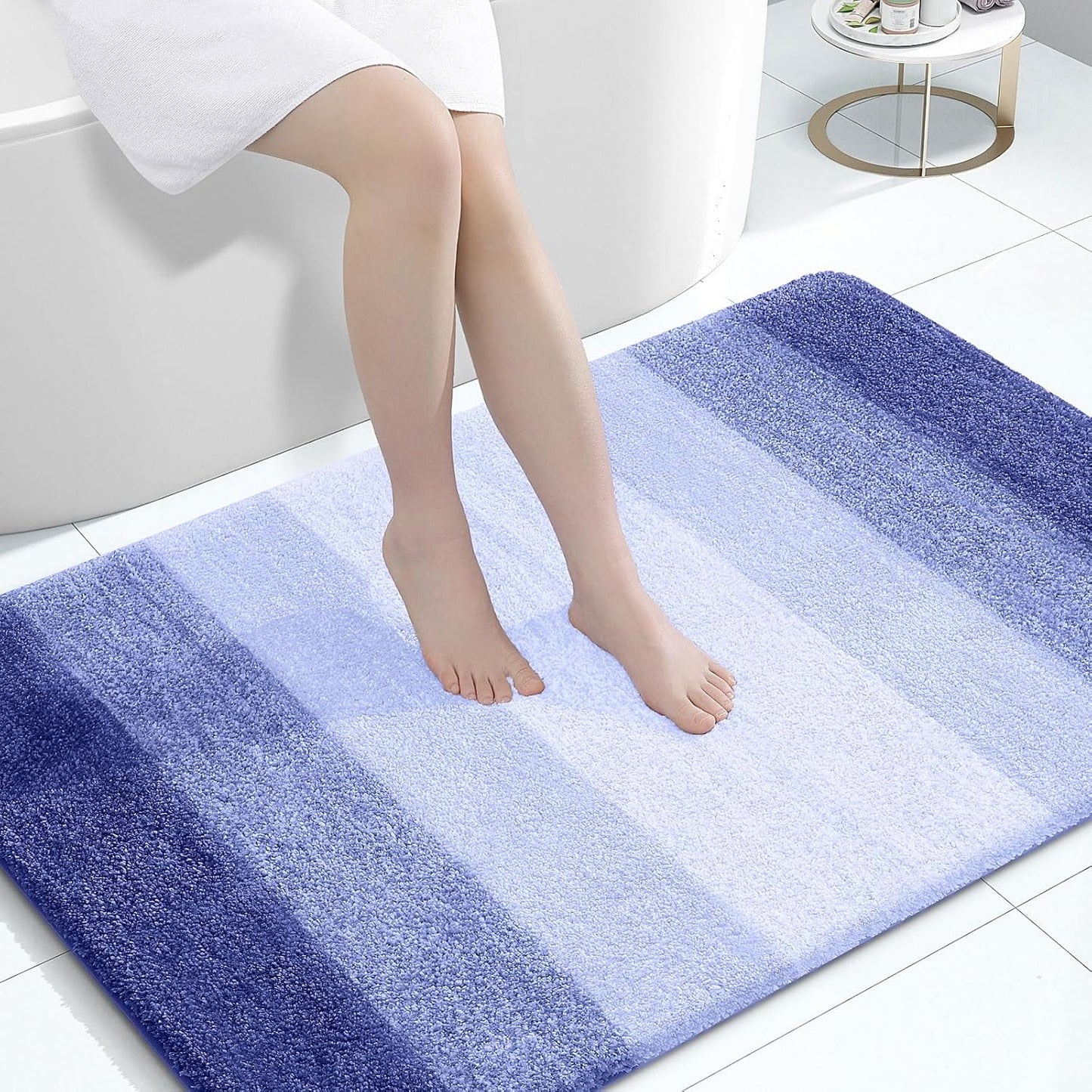 OLANLY Large Bathroom Rugs Mat - Extra Soft Microfiber, Quick Dry & Washable | 44x32, Blue-Violet