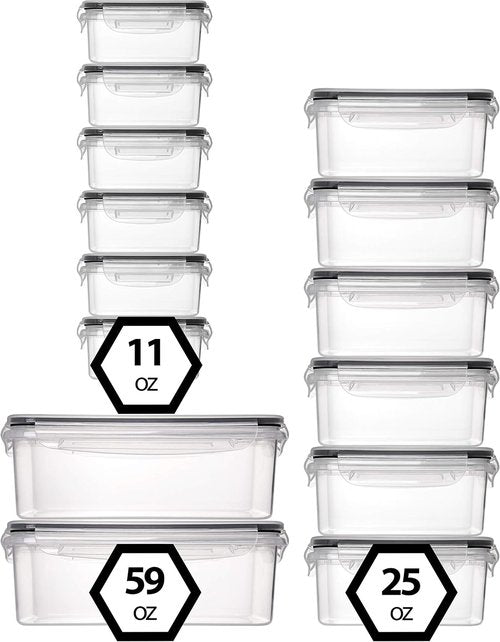 Fullstar 28-Piece Plastic Food Storage Containers - Leakproof, BPA-Free Meal Prep Set for Kitchen Organization