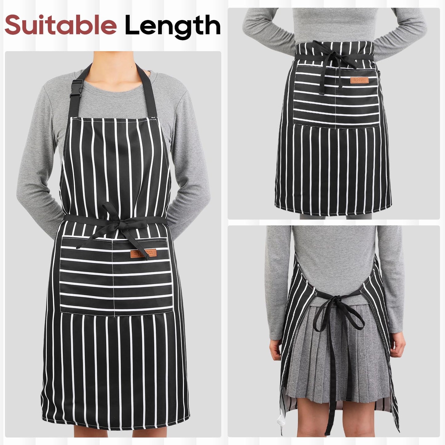 XLSXEXCL Kitchen Cooking Aprons Double Sided Adjustable Bib Chef Apron with 2 Pockets for Women Men Gardening Cooking Art Painting