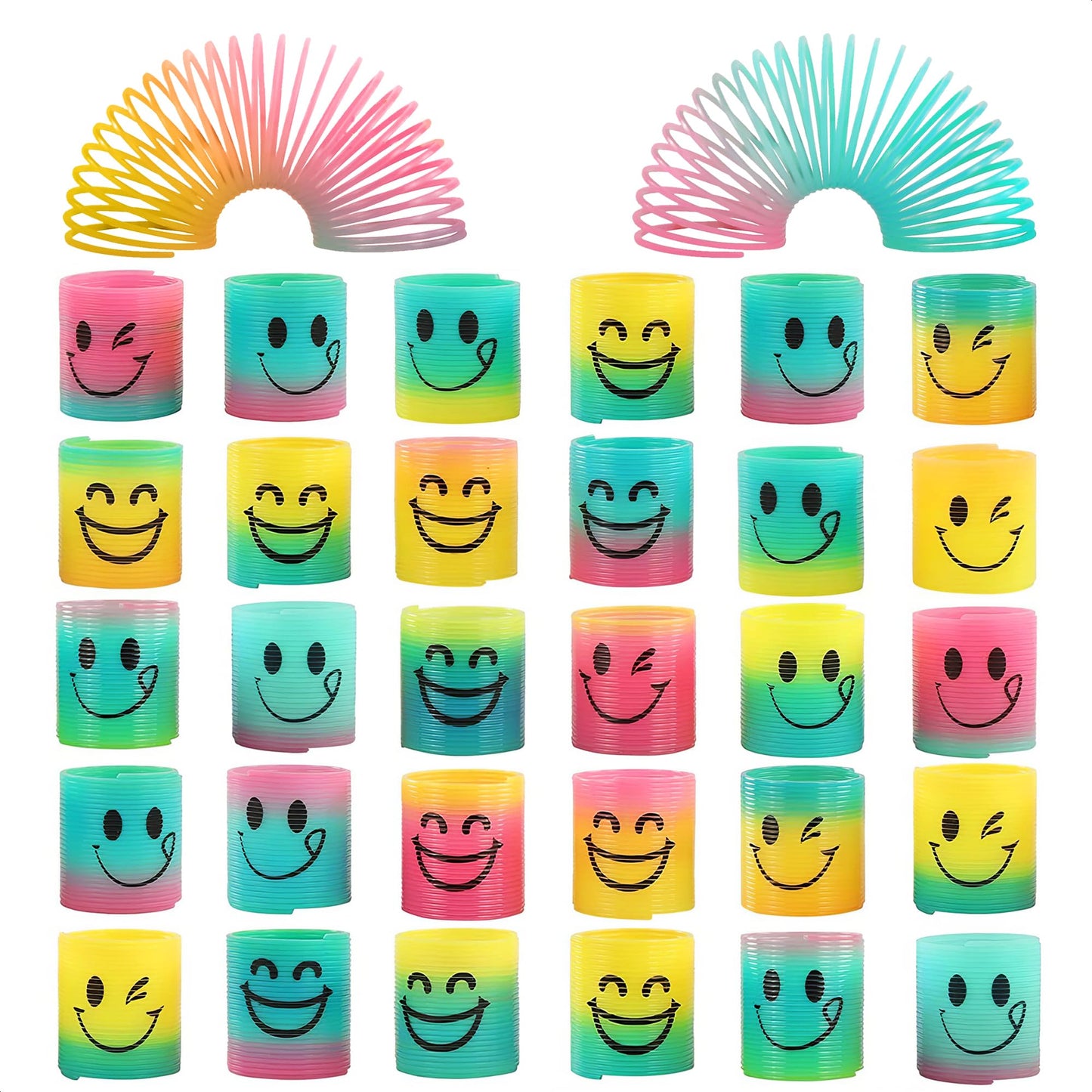 30 Pcs Mini Spring Party Favors Birthday Toys for Goodie Bags - Small Plastic Spring Toys Bulk Party Favors Mini Rainbow Plastic Coil Springs Gifts Bulk - Colorful Magic Springs Small Fidget Toys Bulk