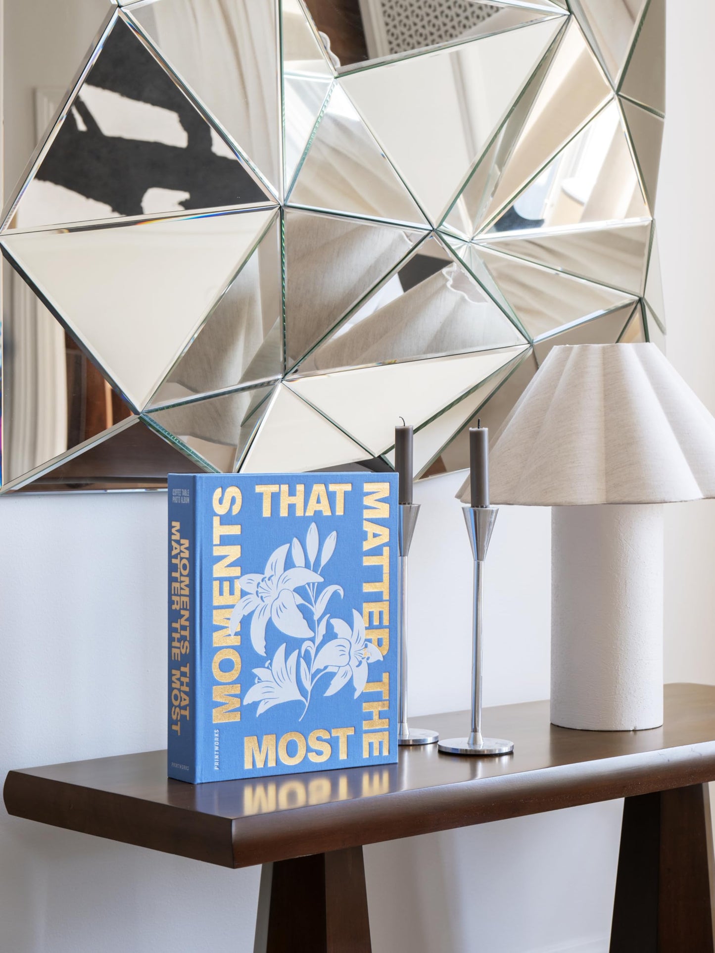 Printworks Moments That Matter the Most Photo Album, Sky Blue - 30-Page Coffee Table Memory Book - Holds 4x6 Pictures - Fabric-Covered Keepsake Design