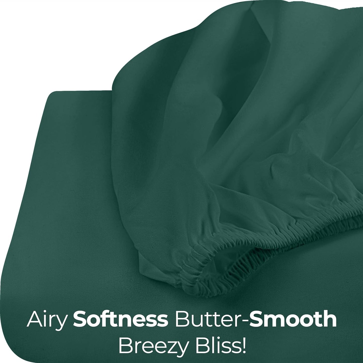 Utopia Bedding King Fitted Sheet - Deep Pocket Microfiber - Soft & Fade Resistant - Emerald Color