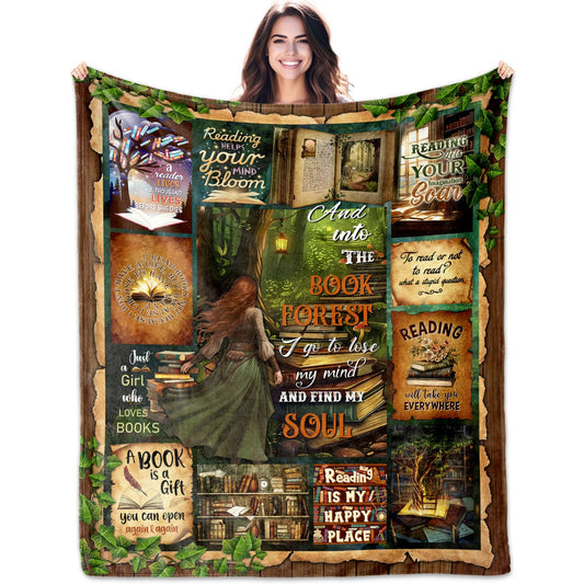 Blankets for Book Lovers, Book Lovers Gifts, Gifts For Readers, Reading Gifts Blanket 50"X60", Bookish Gifts, Book Gifts, Book Club Gifts, Book Reader Gifts, Bookworm/Literary Gifts For Book Lovers