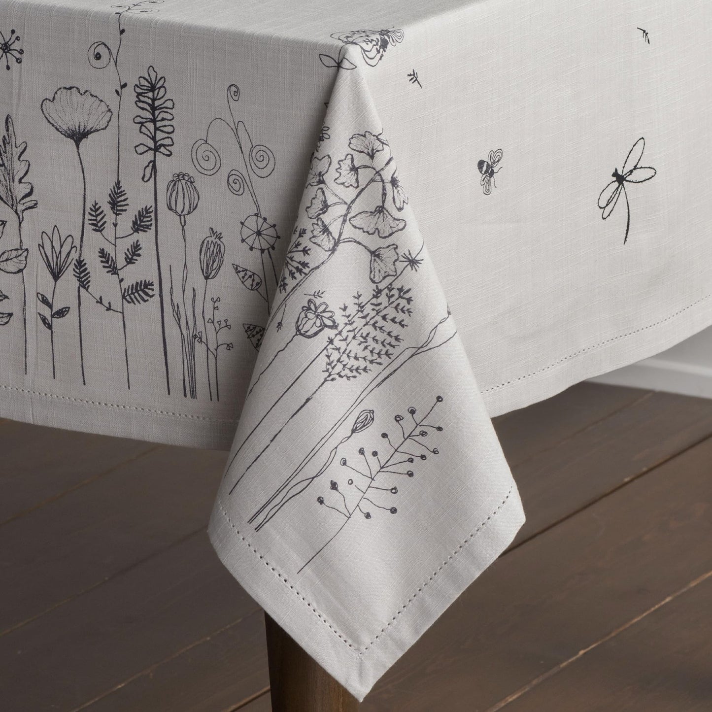 Maison d' Hermine Table Cloth Rectangle Table 100% Cotton 60 x 120 Inches Tablecloth Reusable Decorative for Dining Kitchen Room Farmhouse Home Gifts for Mothers Day Spring Summer - Flore
