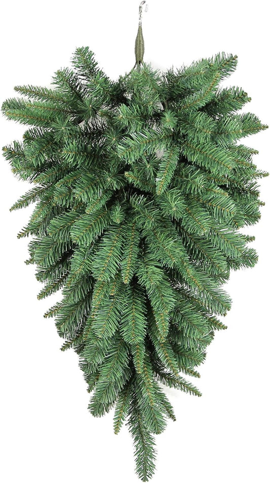 Faux Christmas Swag with Pine Cones - 32" Holiday Door Decor for Indoor/Outdoor Use