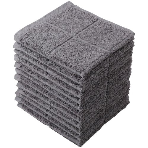 Glynniss Dishcloths Kitchen Highly Absorbent Dish Rags 100% Cotton Dish Cloths for Washing Dishes, Cleaning (12pcs Gray)