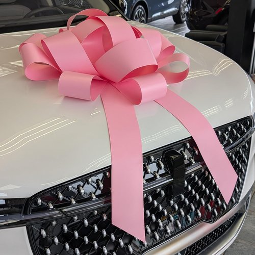 CarBowz Big Pink Car Bow - Giant 30" Non-Scratch Magnet | Weather-Resistant Vinyl Decor