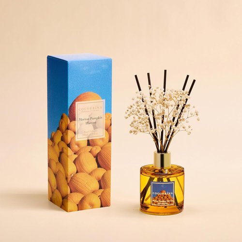 Cocorrína Reed Diffuser - Pumpkin Harvest Scented Set with 8 Sticks & Baby's Breath Decor