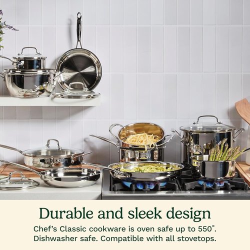 Cuisinart 1.5 Quart Stainless Steel Saucepan - Dishwasher Safe, Induction Compatible, Cool Grip Handles