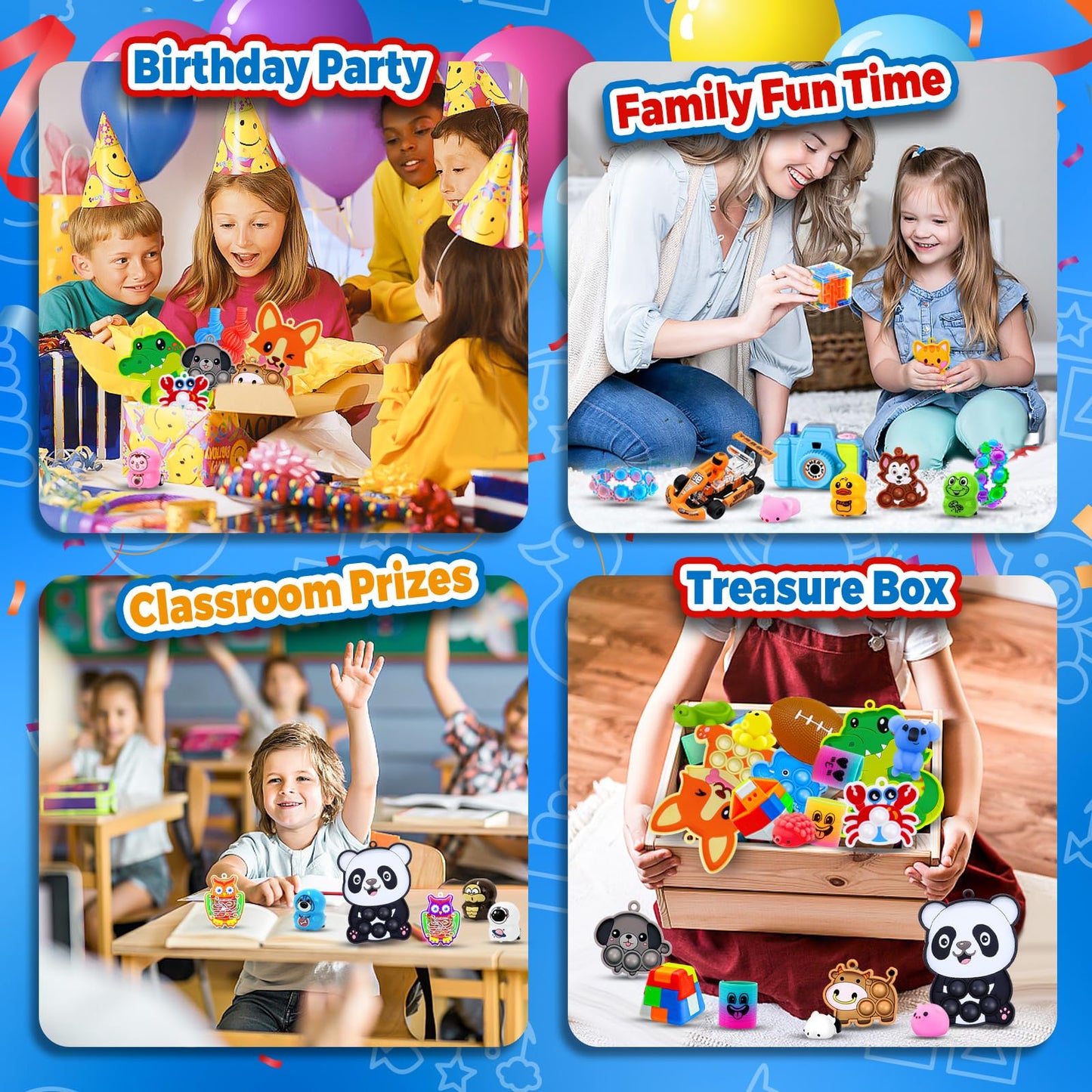 Olganicor 350 PCS Party Favors for Kids, Fidget Toys Bulk, Easter Eggs Fillers, Treasure Box Toy for Classroom Prizes, Goodie Bags Stuffers Birthday Carnival Prize, Pinata Filler Stuffers