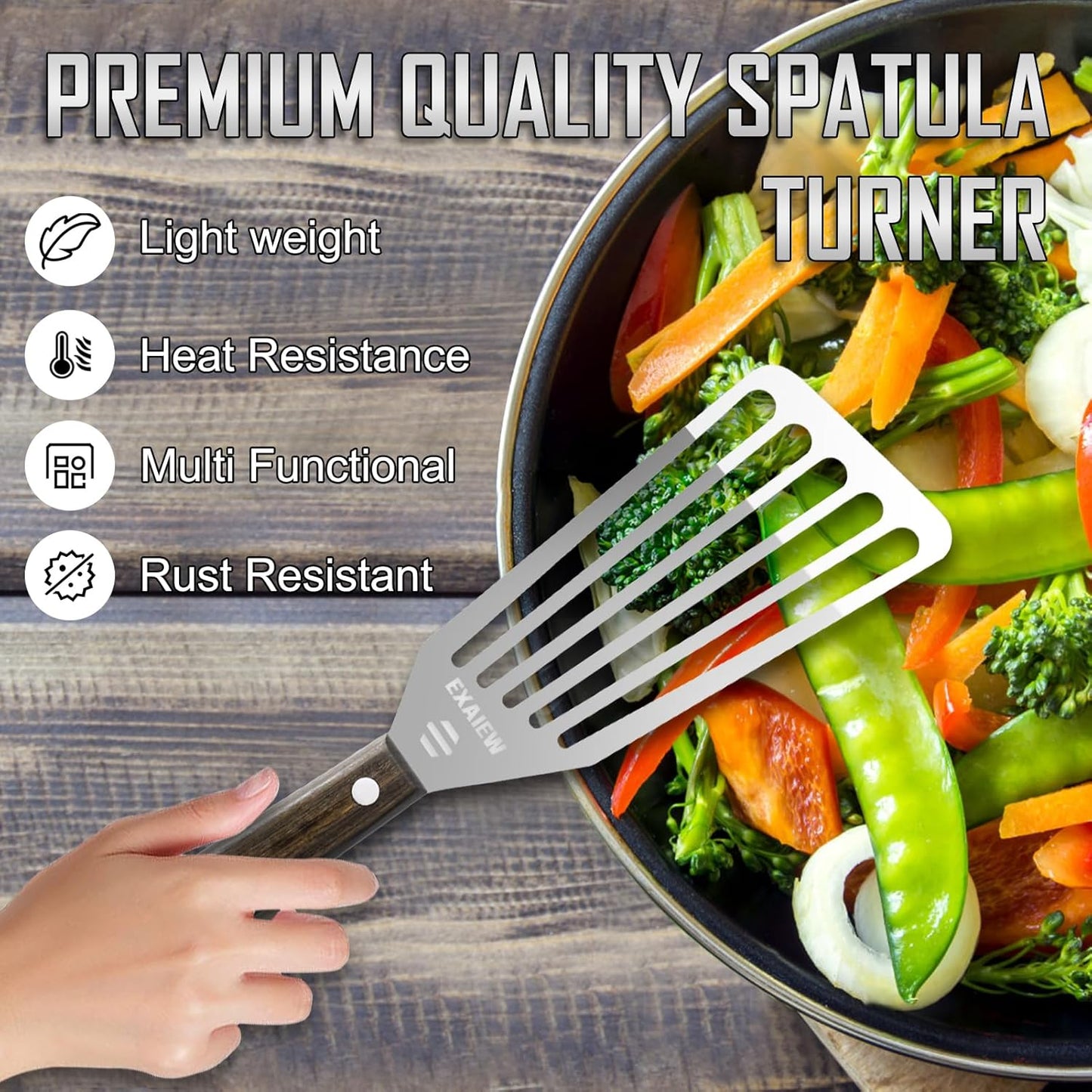 Skiennix Fish Spatula - Flexible Stainless Steel Turner for Flipping Eggs & Burgers | 2 Pack