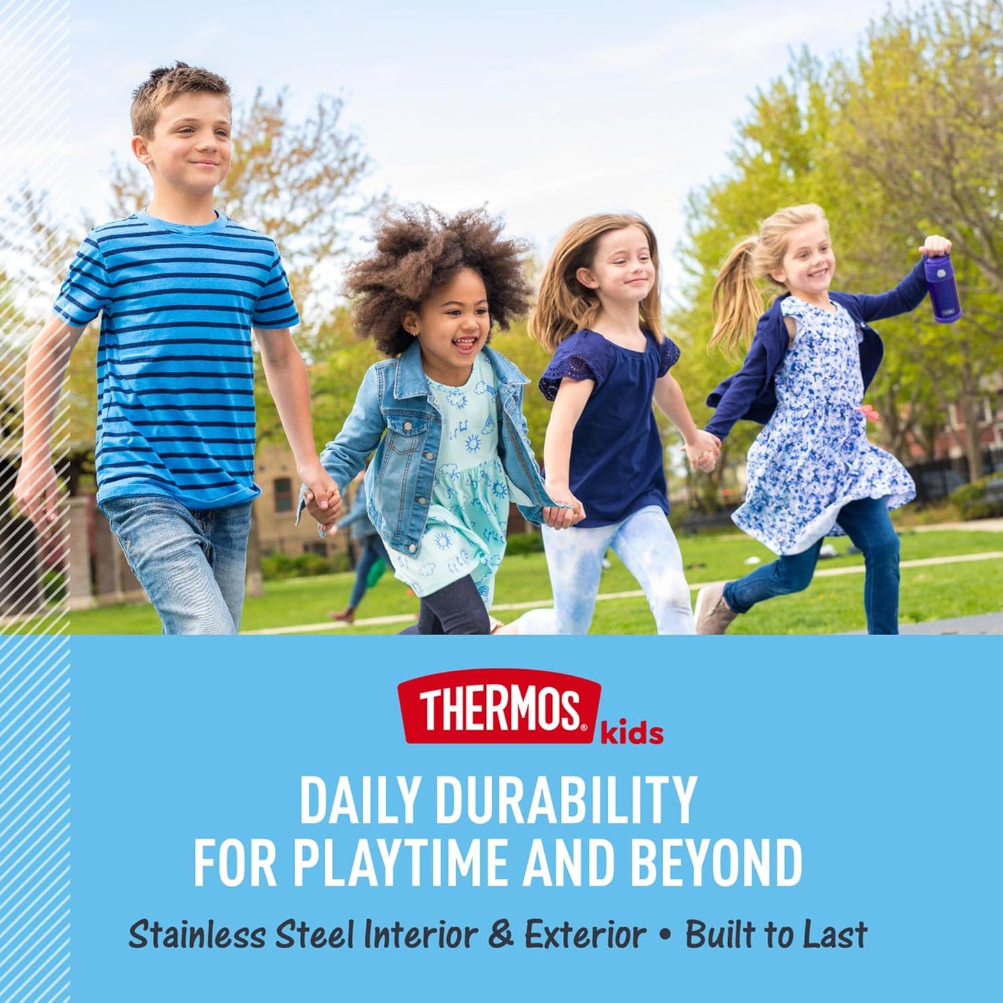 THERMOS FUNTAINER Water Bottle - 12 Ounce Kids Stainless Steel Vacuum Insulated with Straw | Cars Design
