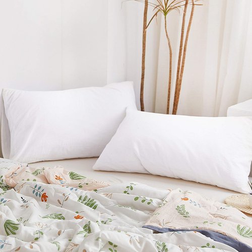 BEDSUM Microfiber Pillowcases Set of 2 - Soft, Wrinkle-Resistant, Easy Care | 20x26 Inches, White