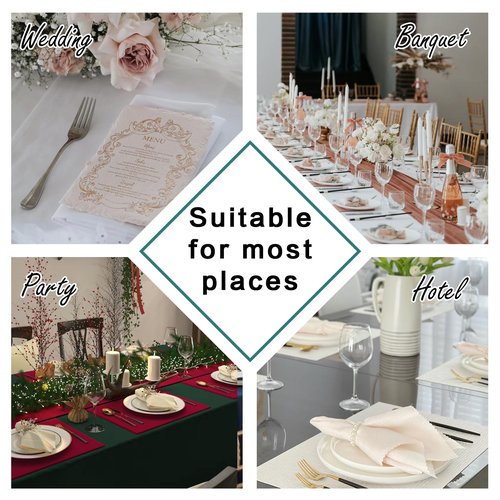 Bailarina Cloth Napkins Set of 120,17x17 inches Dinner Napkins Cloth Washable,Polyester Square Table Cloth Napkin Bulk with Hemmed Edges Ideal for Banquets, Parties and Weddings-White