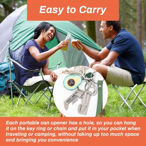 12 Pieces Military Style Can Openers with Key Rings, Anglecai P-51 and P-57 Camping Can Openers Stainless Steel Army Survival Can Opener Portable for Traveling