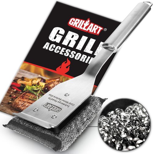 GRILLART Grill Brush - Bristle-Free BBQ Cleaner with Replaceable Head | Safe for Outdoor Grills