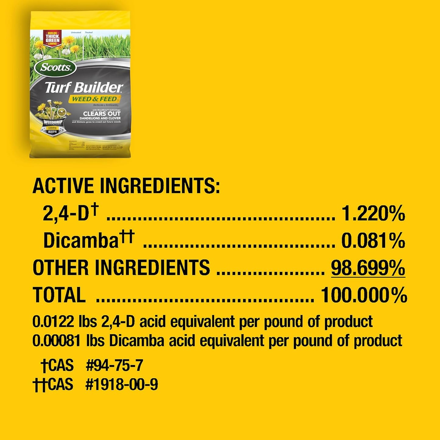 Scotts Turf Builder Weed and Feed 5 - Powerful Weed Killer & Lawn Fertilizer for 12,000 sq. ft. | 33.95 lb.