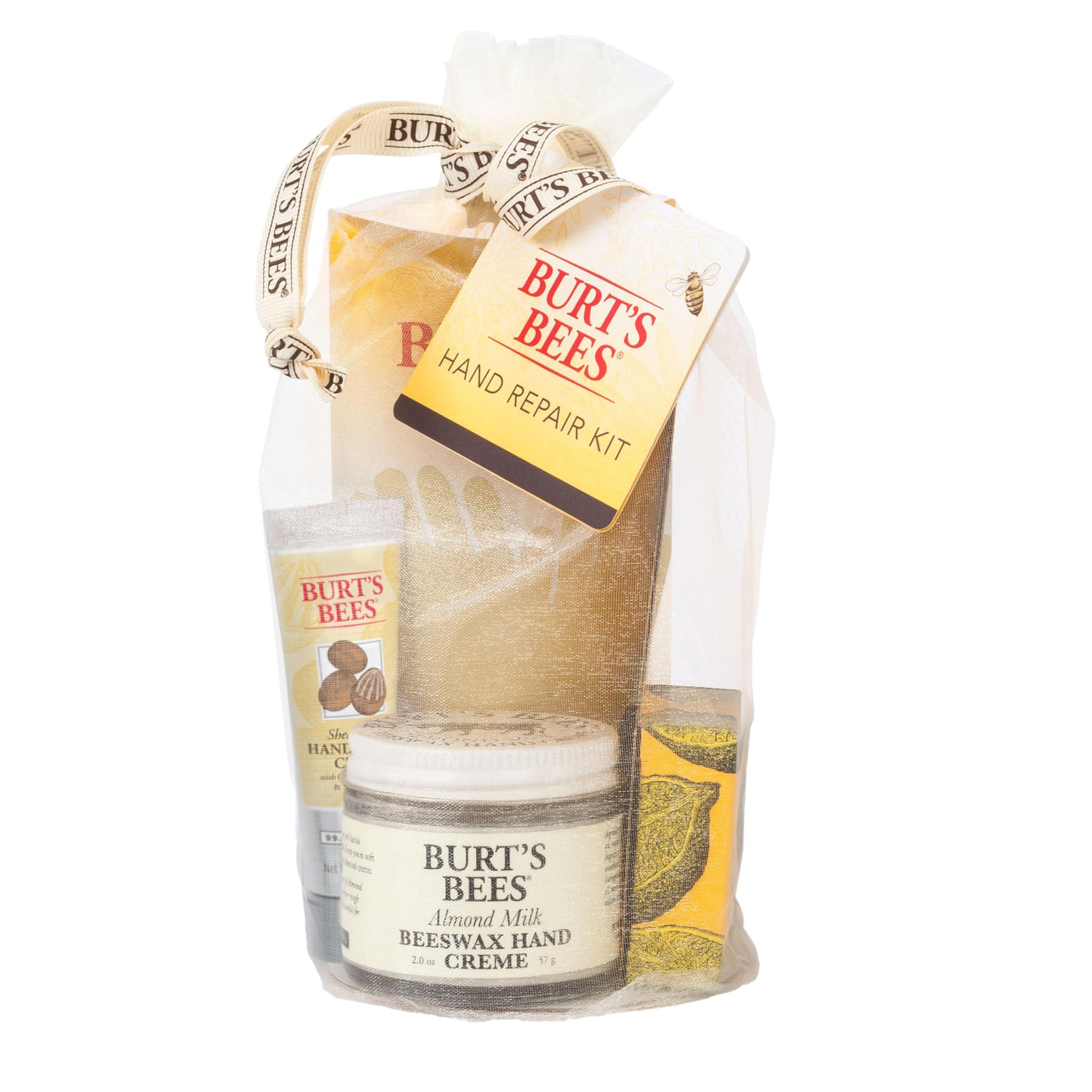 Burt's Bees Mothers Day Gifts Ideas - Hand Repair Set, 3 Hand Creams plus Gloves - Almond Milk, Lemon Butter Cuticle Cream, Shea Butter Repair