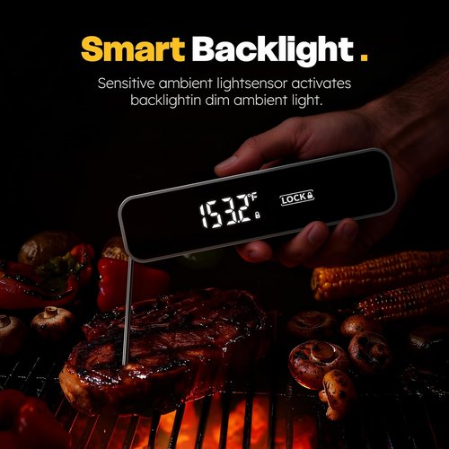 0.3S Professional Instant Read Meat Thermometer - Digital Cooking Thermometer for Grilling & BBQ - Essential Kitchen Gadget in Grey