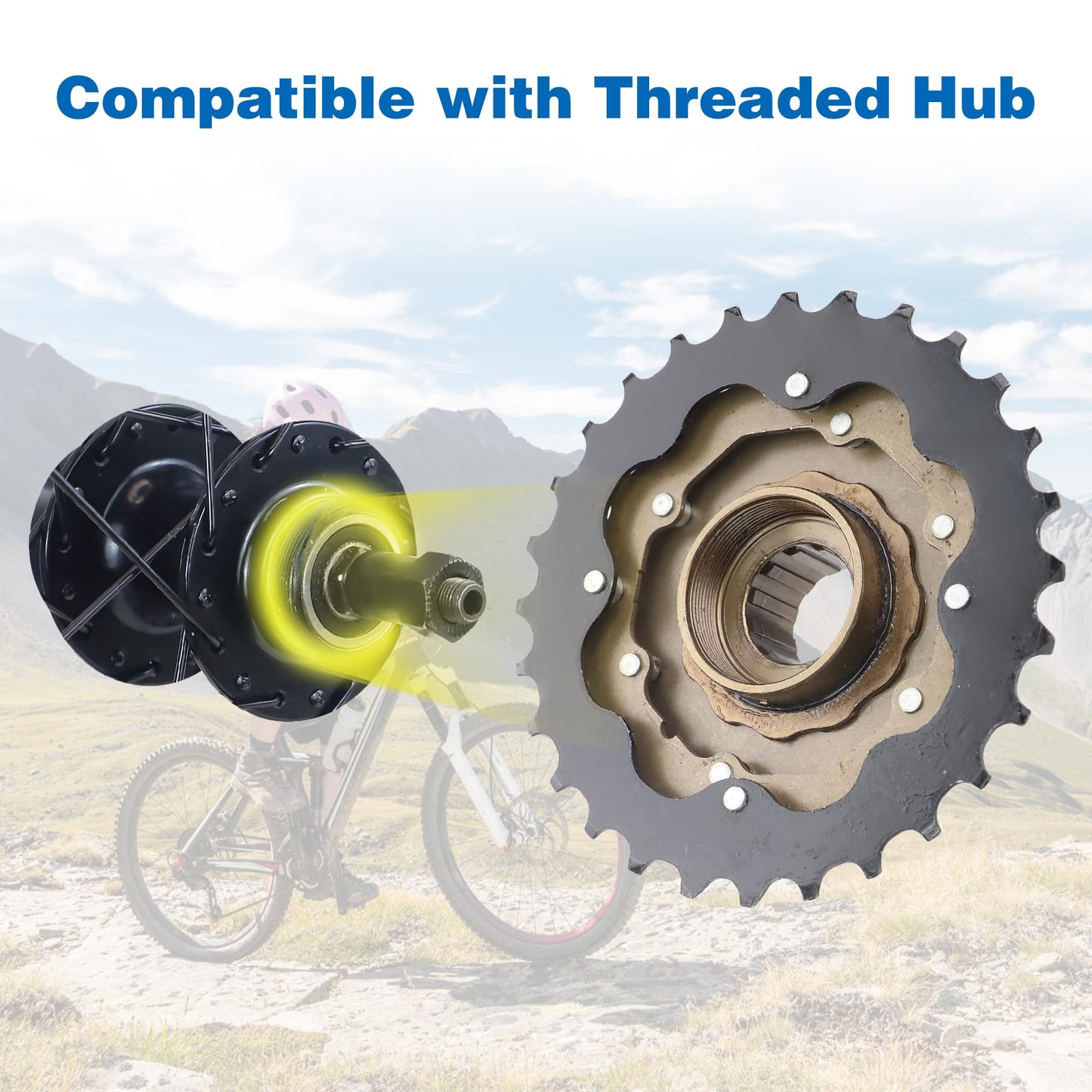 WEEROCK Bike Freewheel 7 Speeds, 14-28T Threaded Freewheel Screw On Bicycle Replement Part for MTB, Cruiser Bicycle