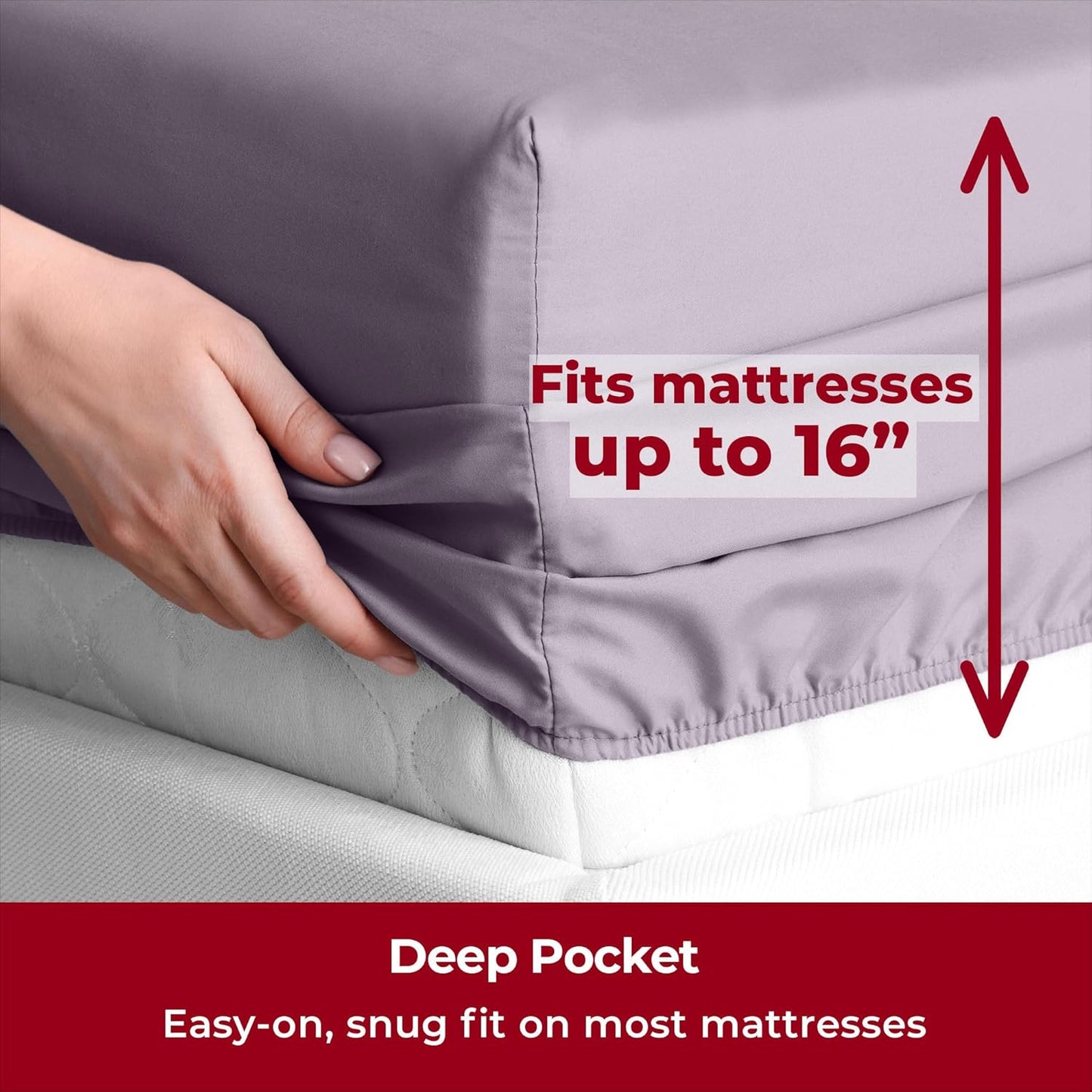Mellanni Twin Sheets Set - 3 PC Hotel Luxury Bedding, Extra Soft & Cooling - Wrinkle & Fade Resistant (Hazy Lilac)