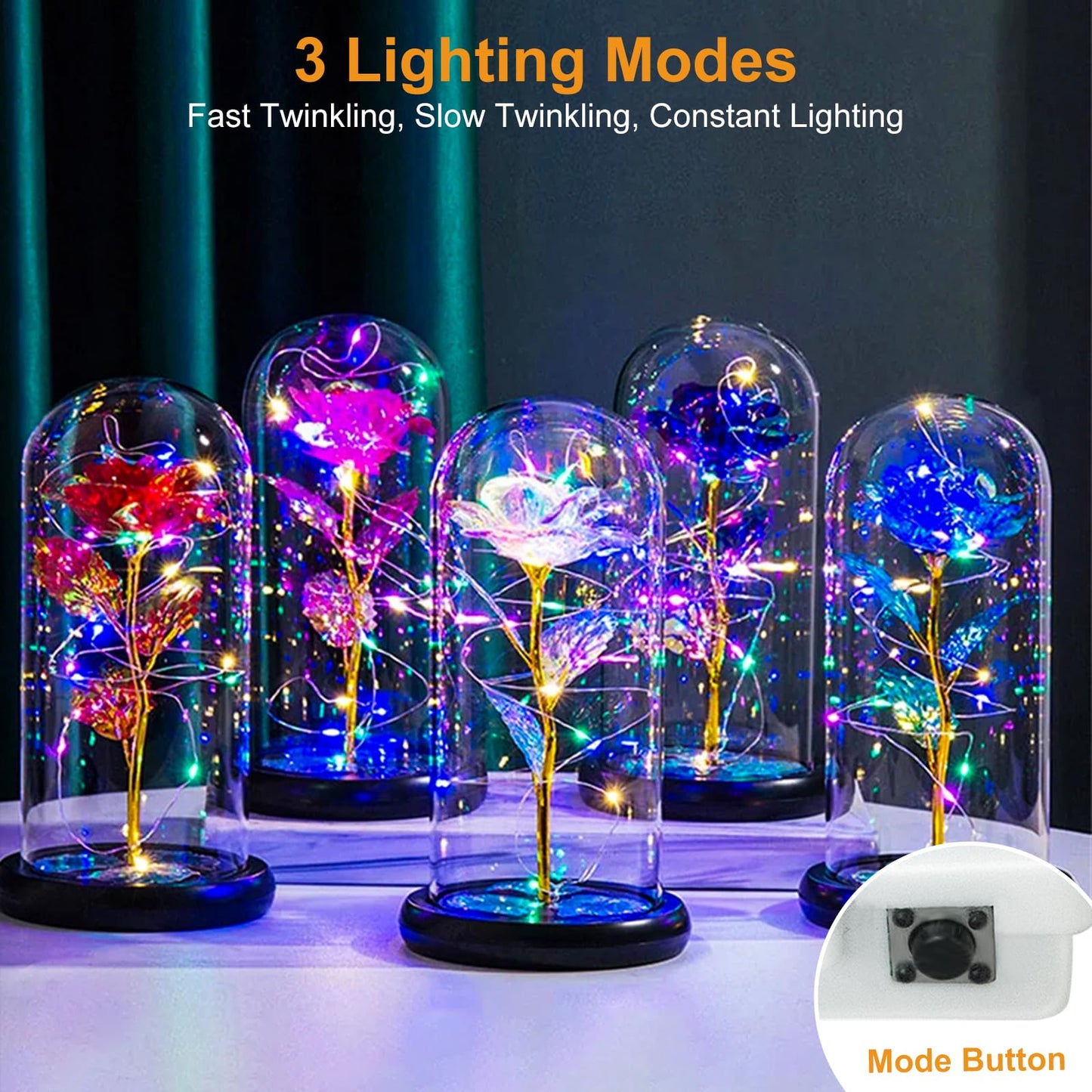 btfarm 12 Pack Fairy Lights Battery Operated [3 Modes], 7ft 20 Led Twinkle Lights String Lights Waterproof Bulk Small Mini Silver Wire for Mason Jars Vases Wedding Table Centerpiece, Colorful