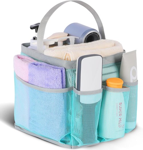 EUDELE Mesh Shower Caddy - Portable 8-Pocket Organizer for Quick Drying | Ideal for Beach, Gym & Travel