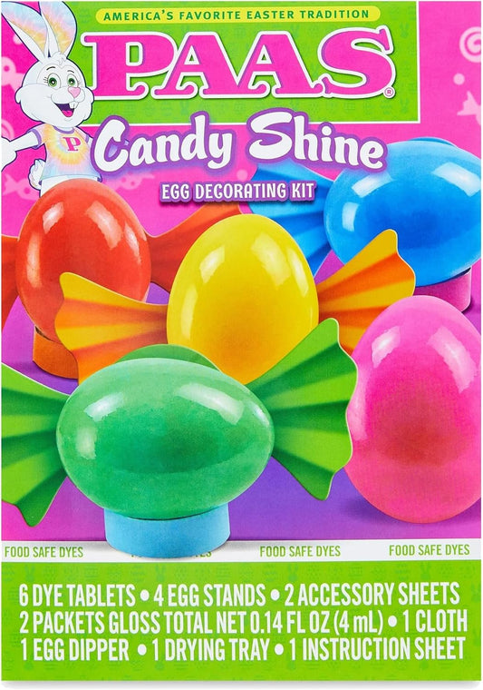 PAAS Egg Decorating Kit - Easter Candy Shine for Vibrant, Colorful Eggs | Easy to Use