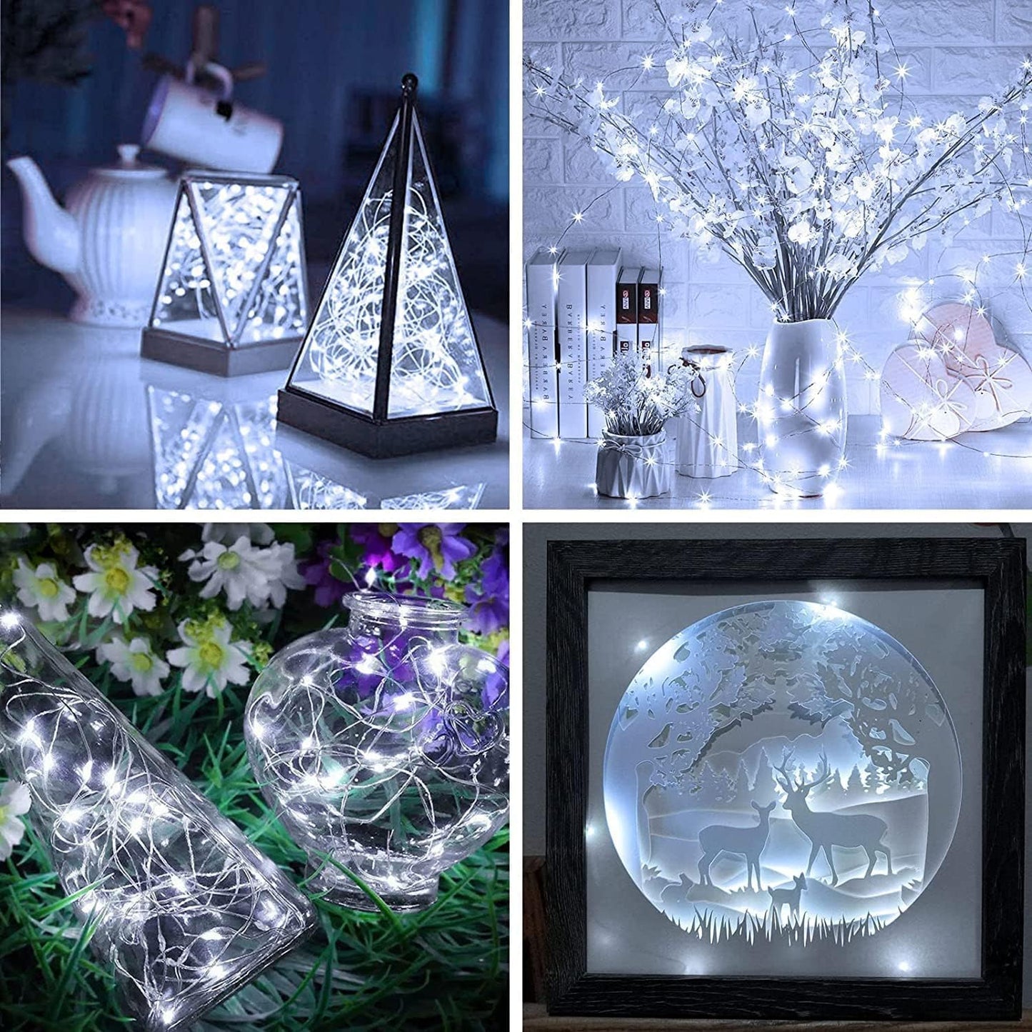 Skiennix 10 Pack Fairy Lights - 7ft 20 LED Battery Operated Twinkle String Lights | Warm & Cool White for DIY Crafts & Decor