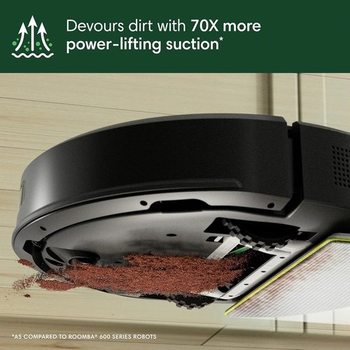 iRobot Roomba 104 2-in-1 Vacuum & Mop Robot - Self-Emptying for 75 Days, Powerful Suction, Ideal for Pet Hair
