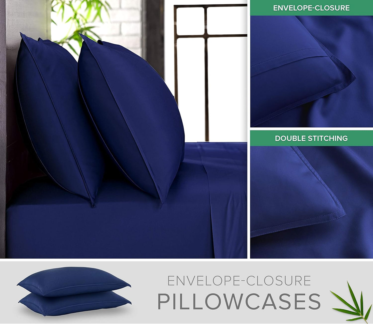 Pure Bamboo Queen Sheets - Luxuriously Soft & Cooling 100% Organic Viscose Bed Set | Cobalt Blue