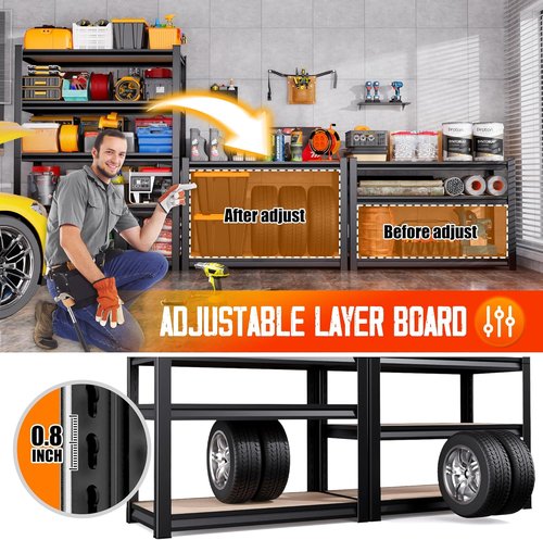 Heavy Duty Metal Shelving Unit by [Brand Name] - 5 Tier Adjustable Garage Storage Rack | 71"H x 32"W x 14"D
