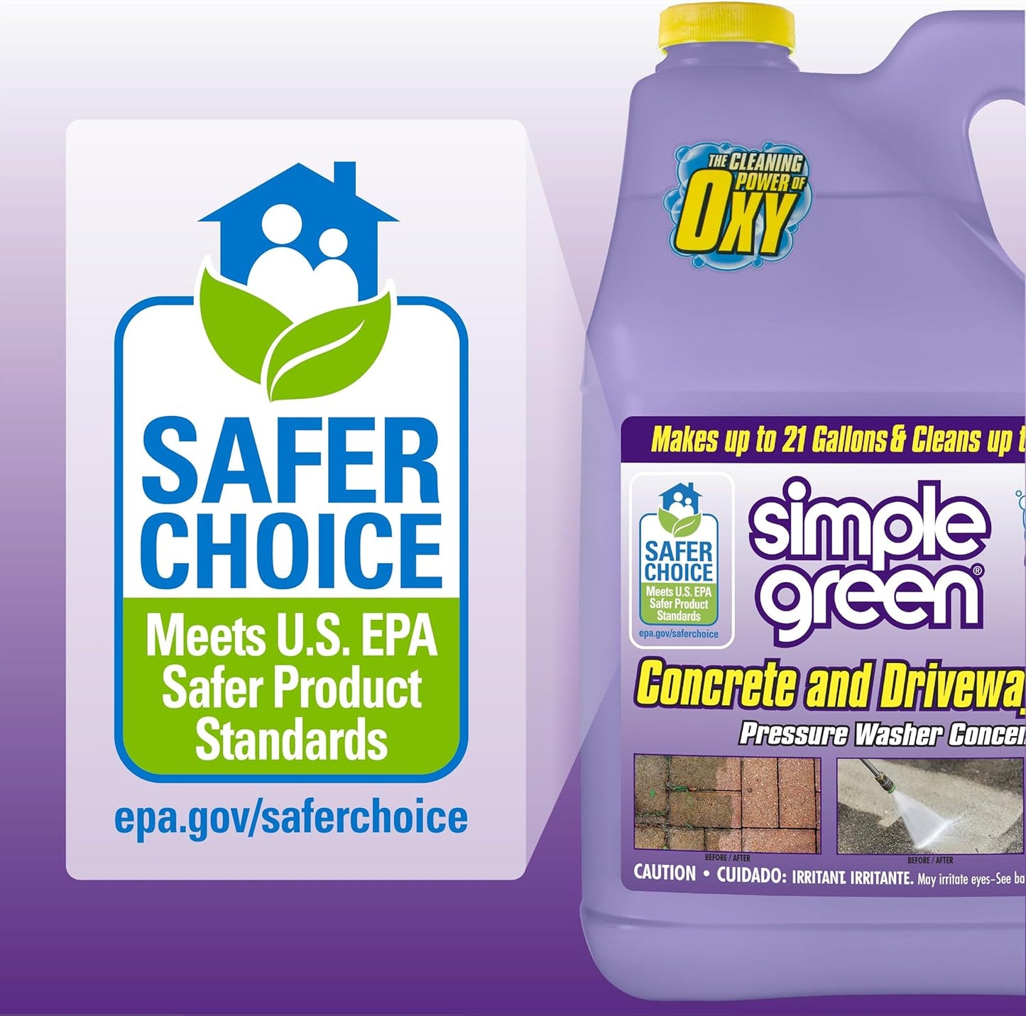 Simple Green Oxy Solve Concrete Cleaner - Powerful Pressure Washer Formula, 128 Fl. Oz, Unscented
