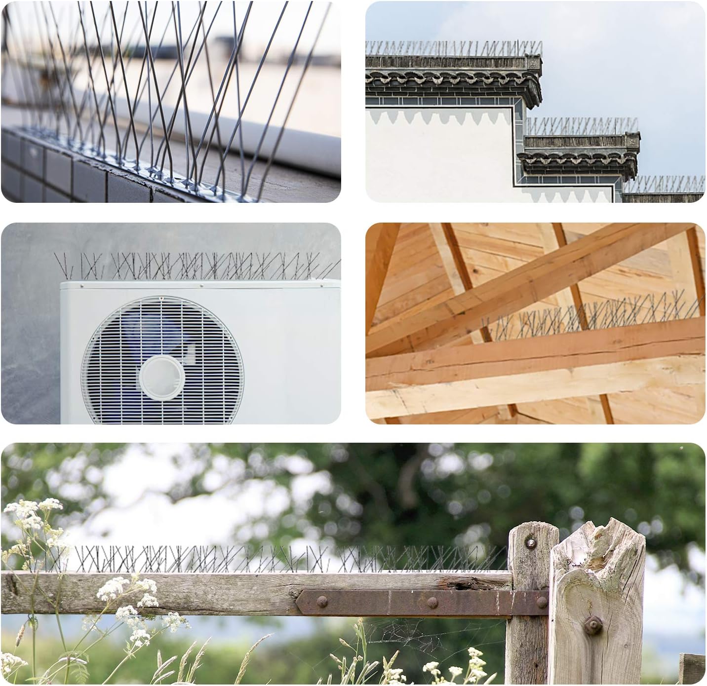 OFFO Bird Spikes - Durable Stainless Steel Pigeon Spikes Kit | Protects 3.4 Feet from Birds