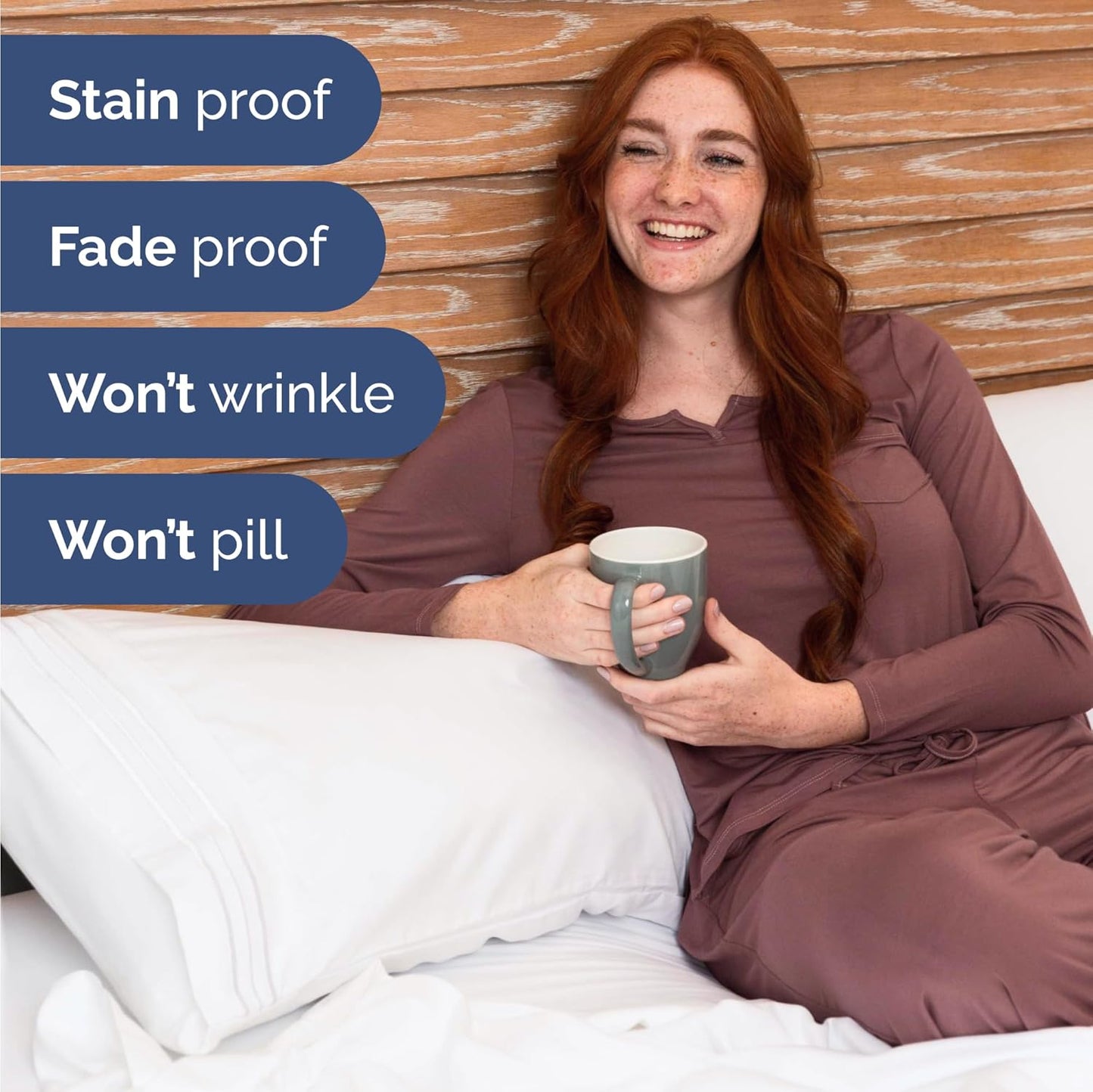 Skiennix Twin XL Sheet Sets - Bulk Case of 16 with Deep Pockets - Breathable, Cooling & Wrinkle-Free (White)