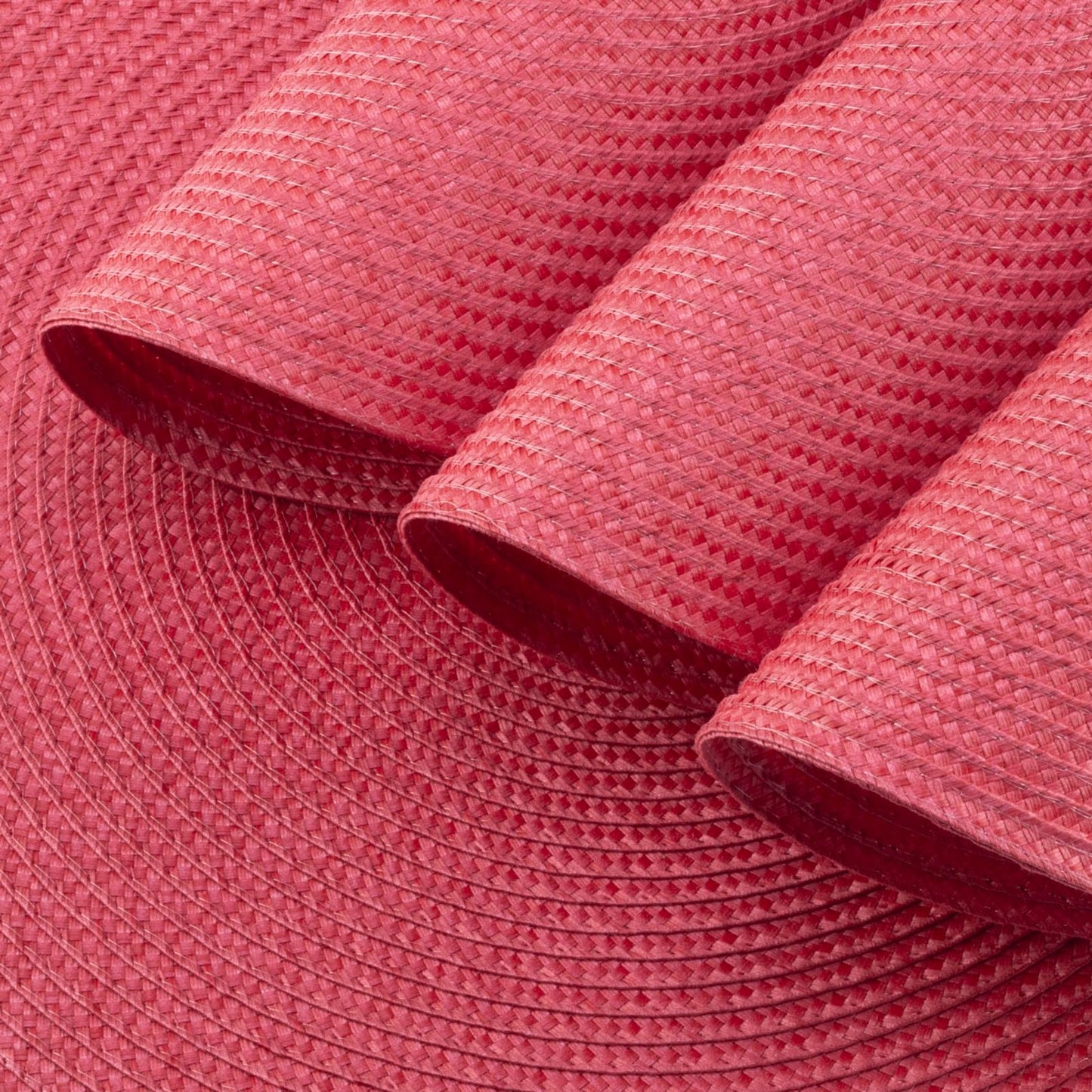 Winknowl Round Braided Placemats Set of 6 Washable Woven Heat Resistant Table Mats for Kitchen Dining Tables 15 inch Round Place Mats (Red,6pcs)