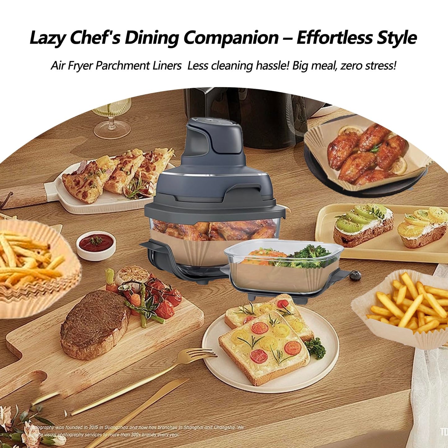 300PCS Air Fryer Liners disposable for Ninja Crispi,Air Fryer Accessories for Ninja Crispi 4-in-1 Portable Glass Cooking System,Suitable for Ninja Crispi Containers