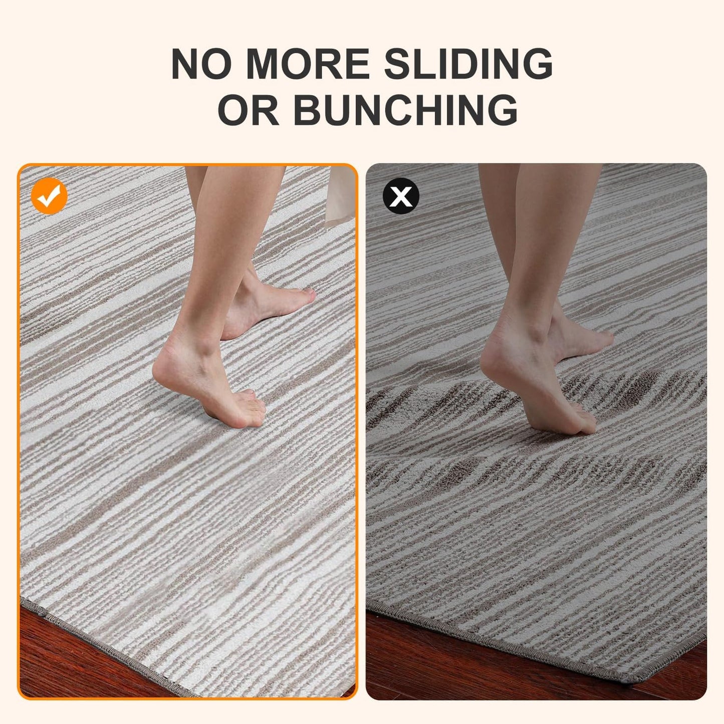Skiennix Rug Pads - 5x7 FT Non-Slip Grips for Area Rugs | Thick, Safe Cushion for Hardwood Floors
