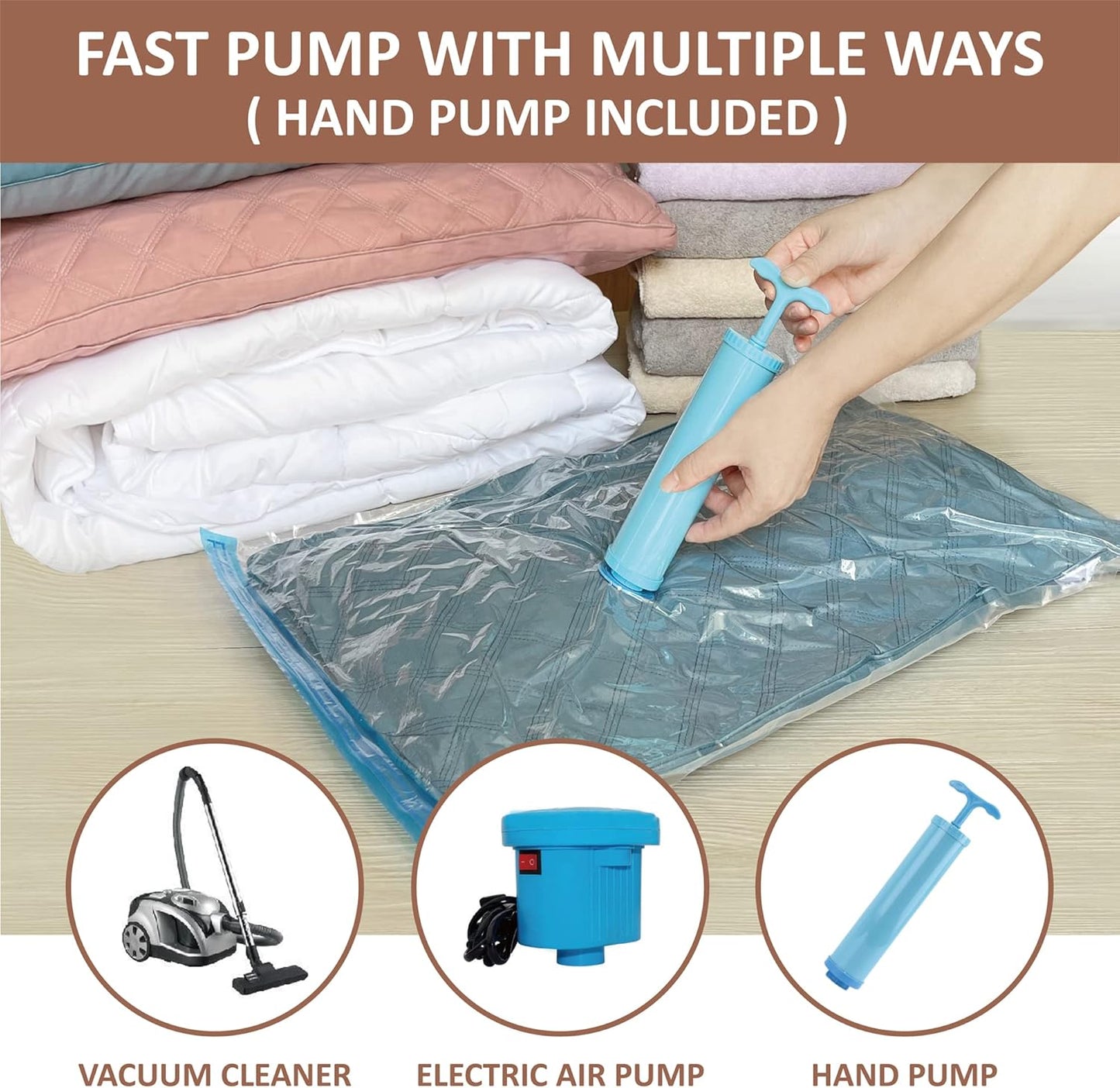 Roomimaster Vacuum Storage Bags - Space Saver for Clothing & Bedding | 10 Small Bags for Travel