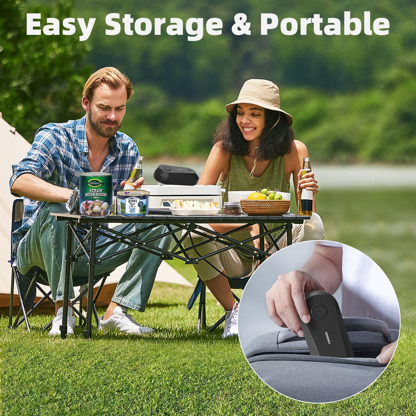 EROBSKJ Electric Can Opener, Rechargeable Can Openers for Seniors & Arthritis, One-Touch Automatic Can Opener, Hands-Free, Smooth Edge, Compact, Kitchen Gadgets