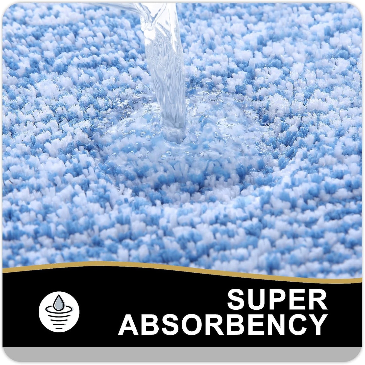 OLANLY Bathroom Rugs - Extra Soft Microfiber Bath Mat | Non-Slip, Quick Dry, Machine Washable - 24x16, Blue
