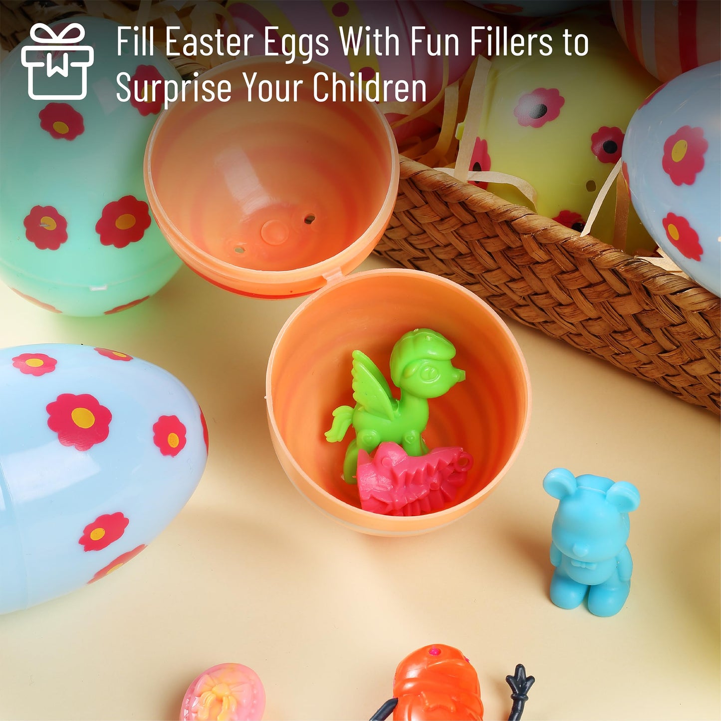 Mr. Pen- Printed Plastic Easter Eggs, 3 Inch, 30 Pack, Bulk Fillable Eggs for Easter Hunt Decor, Party Favor, Basket Stuffers, Classroom Prize, Supplies, Adult & Kid Party Toys for Gift