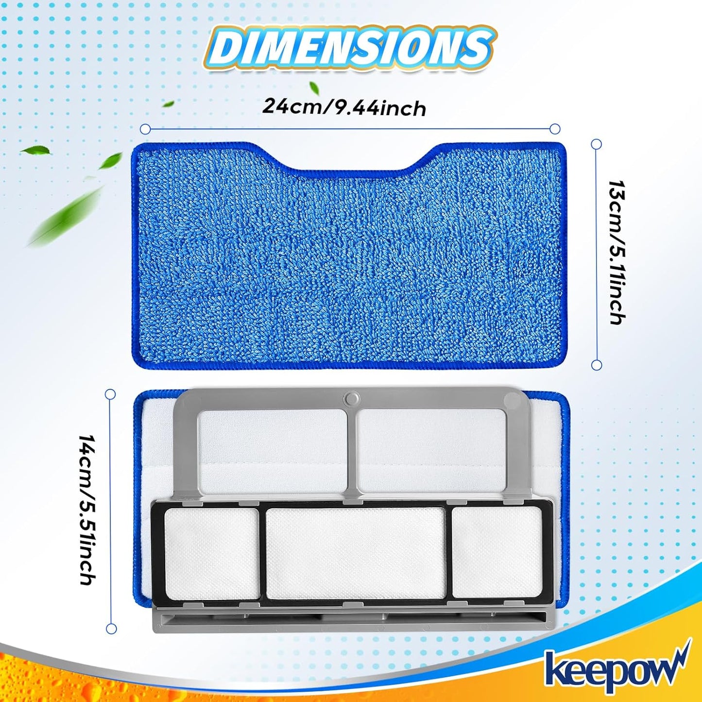 KEEPOW Reusable Mop Pads - Compatible Replacement for Shark VACMOP Models - 4+2+1 Pack