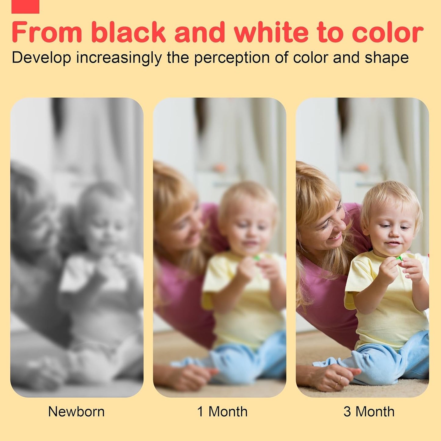 URMYWO Black and White Baby Toy - High Contrast Tummy Time Sensory Book for Newborns 0-12 Months