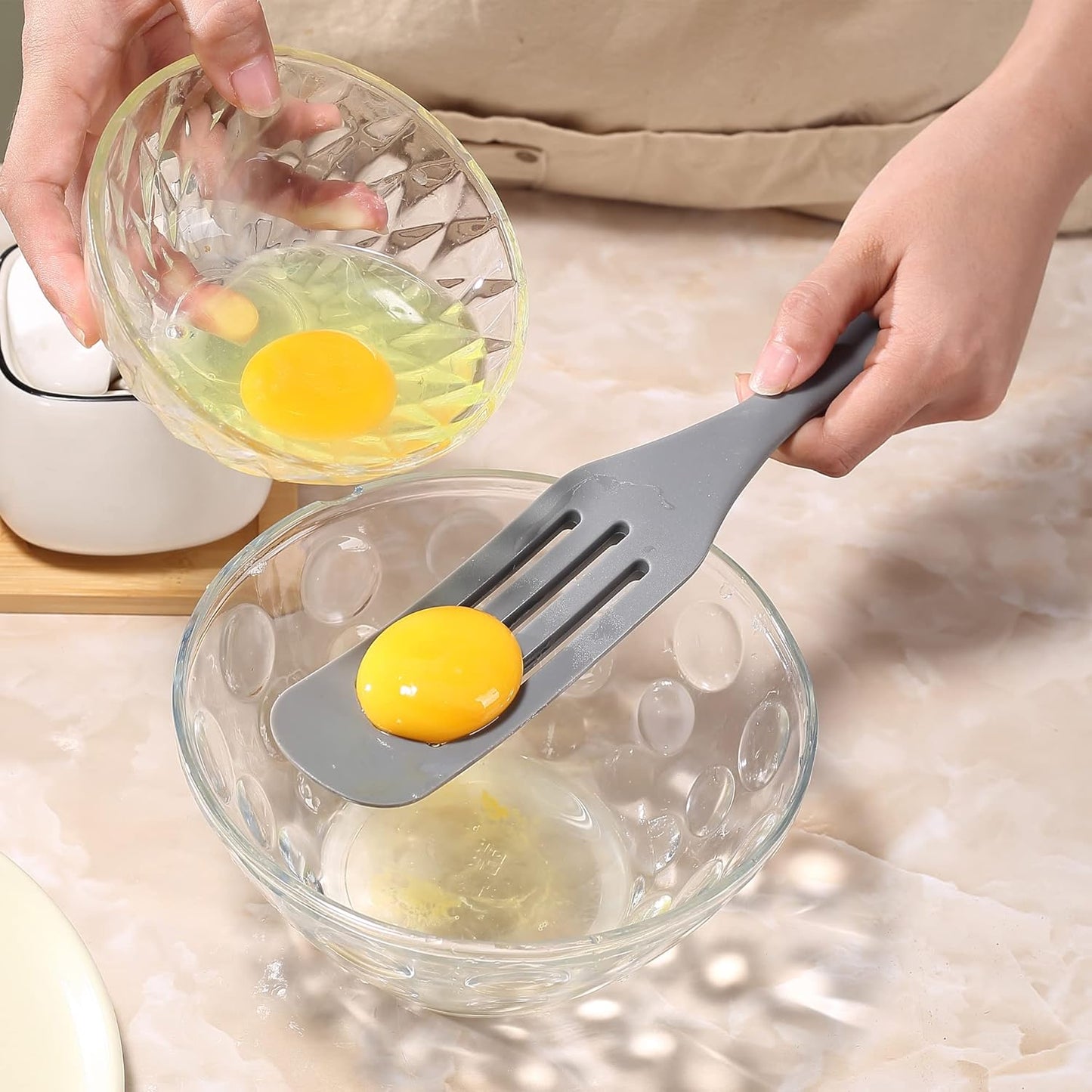 Tongjude Silicone Spurtle Set - 8 Piece Heat Resistant Cooking Utensils for Nonstick Cookware