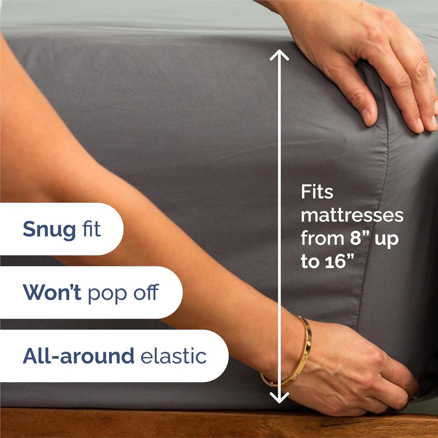 King 6 Piece Sheet Set - Ultra-Soft Cooling Bedding with Deep Pockets - Dark Grey | Hotel Luxury Comfort