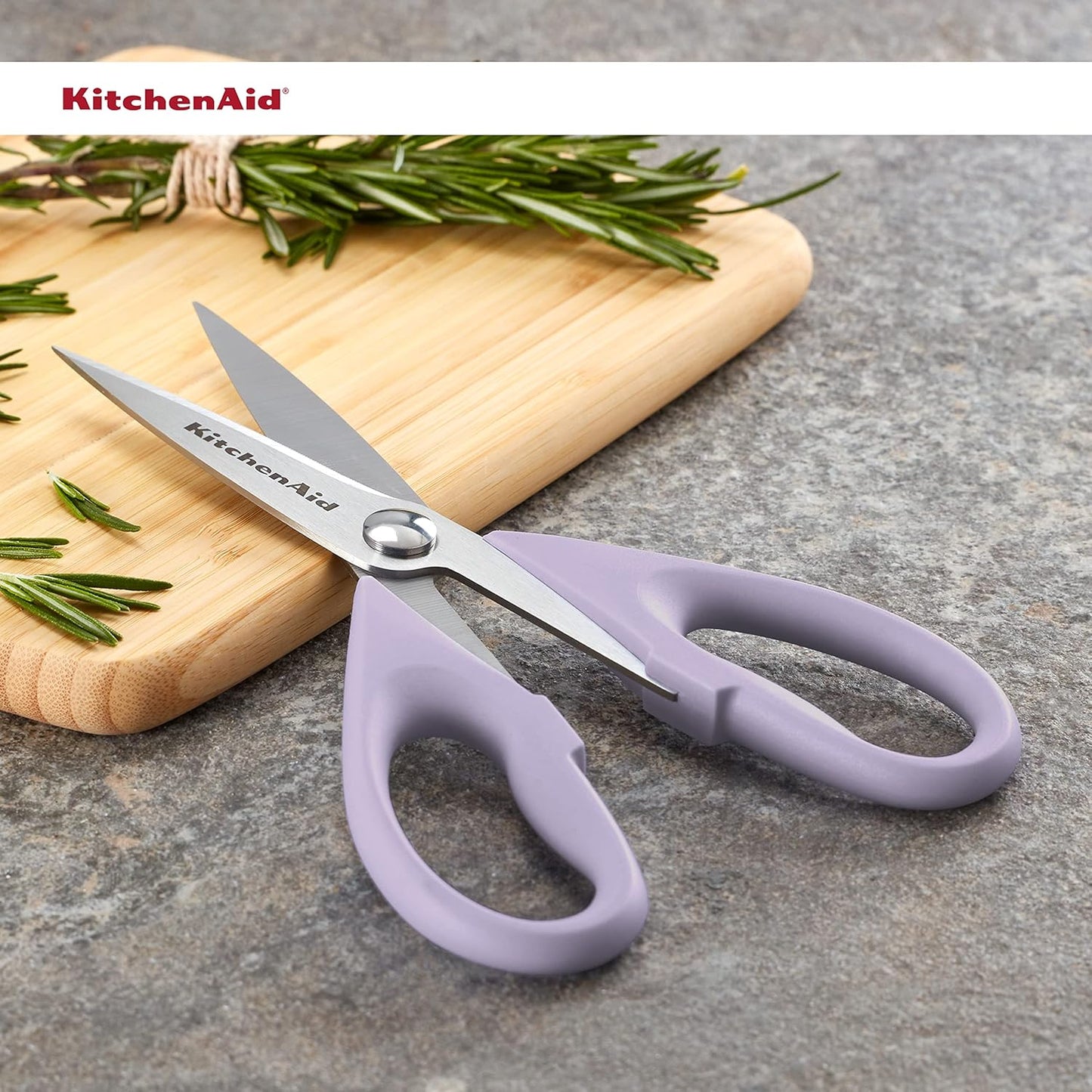KitchenAid Kitchen Shears - Durable Stainless Steel Scissors with Soft Grip Handle | 8.72 Inch, Lavender Cream