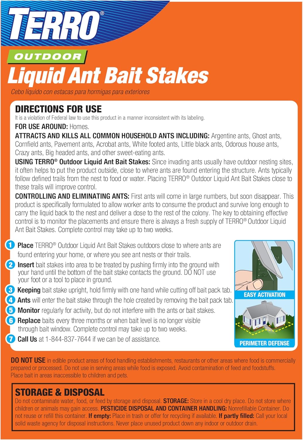 TERRO Liquid Ant Baits - Ready-to-Use Ant Traps for Outdoor Use | Kills Household Ants, 12 Stakes