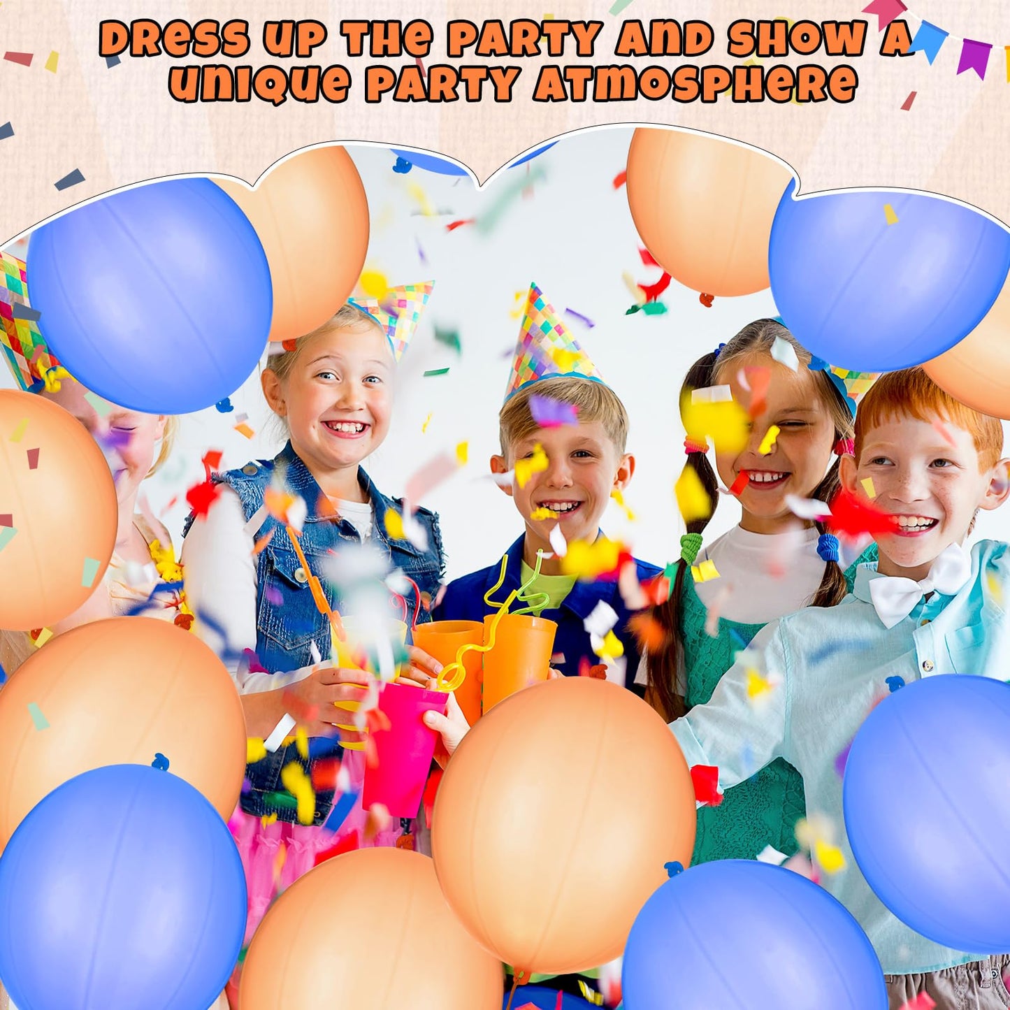 Soulchen 24 Pcs Blue and Orange Party Favors Punch Balloons Bulk for Kids Birthday Party Decorations Punching Balloons Thickened Ball with Rubber Band Handle for Birthday Gift Goodie Bag Supply